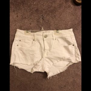 American Eagle Outfitters White Ripped Jean Shorts